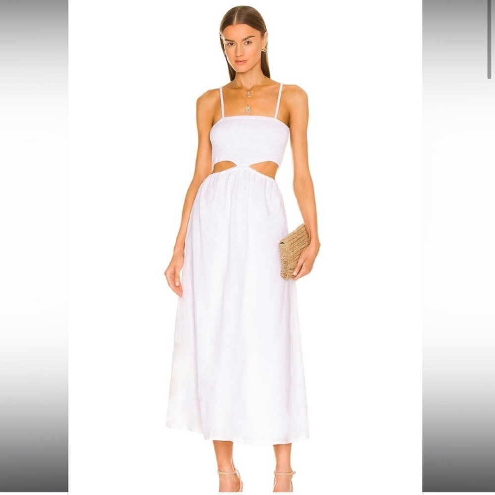 Faithfull the Brand White Midi Dress
